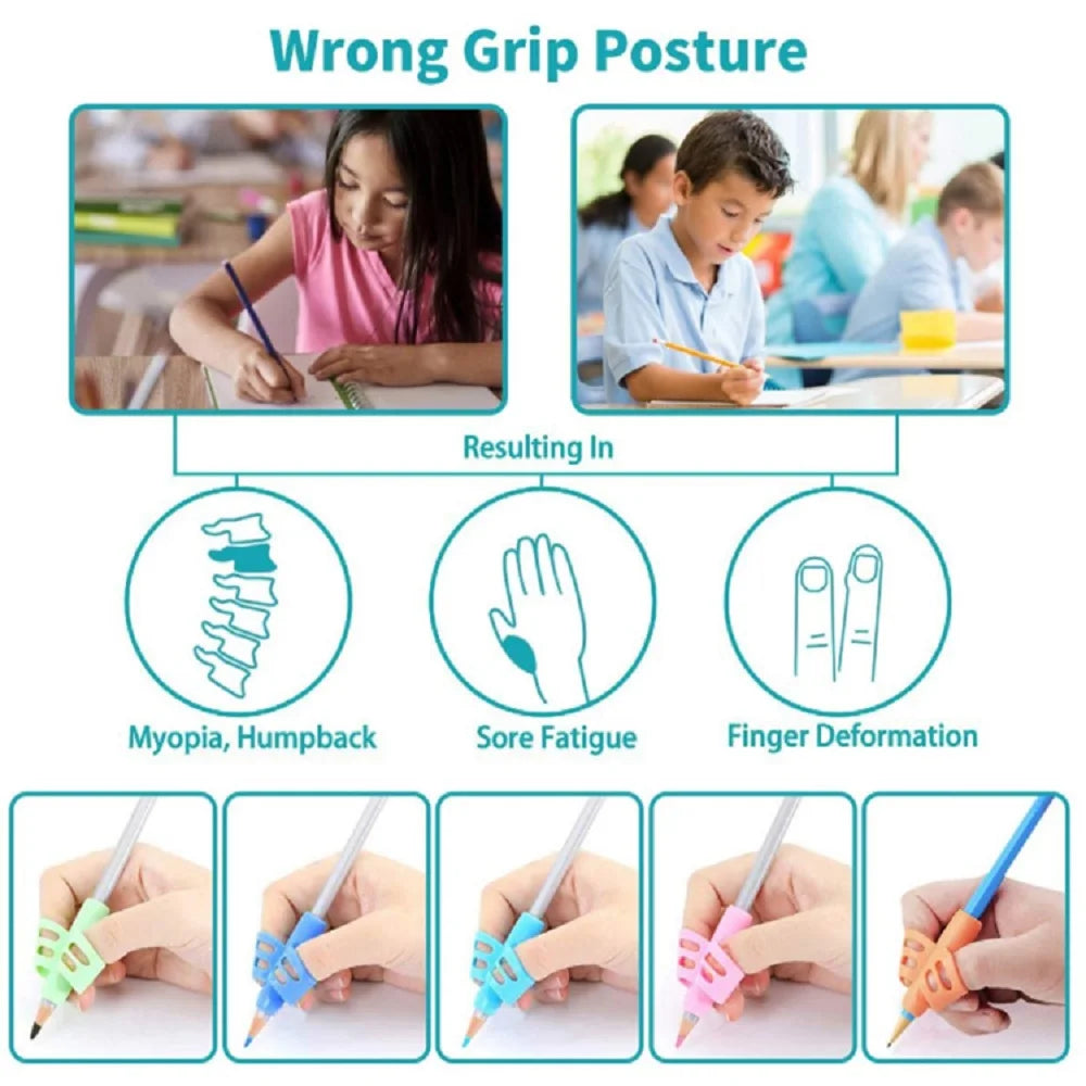 2/4pcs Silicone Pencil Grips – Kids Handwriting Posture Corrector