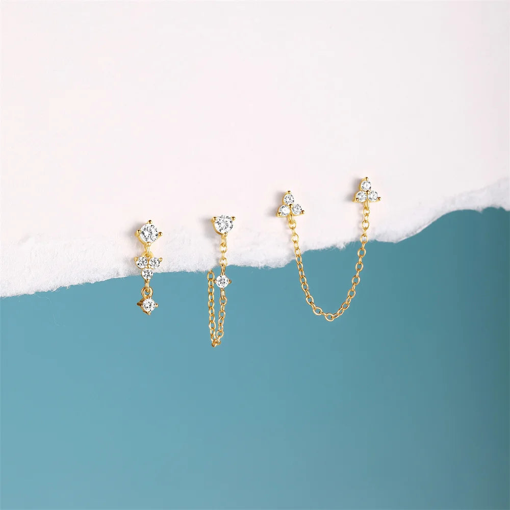 925 Sterling Silver Earring Set – Waterdrop, Flower & Pearl Trio