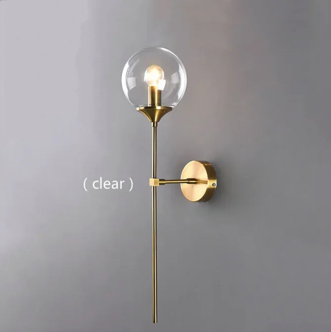 Modern Glass Wall Lamp – Golden Round Nordic Sconce Light
