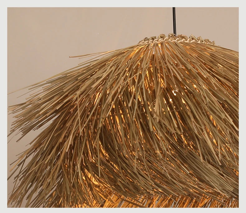 Retro Hand-Woven Rattan LED Chandeliers – Pendant Lights 40–80cm