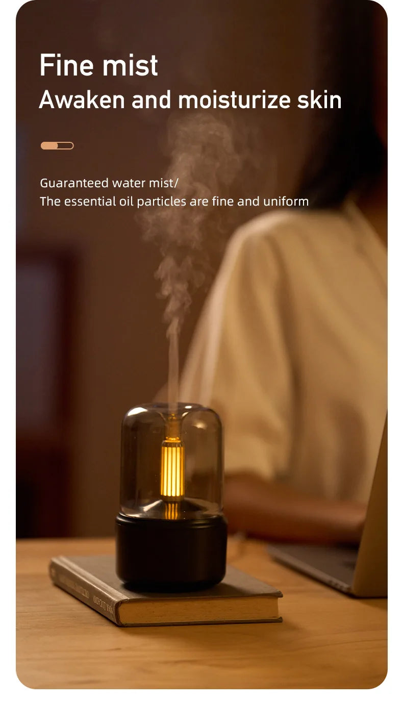 Mini USB Aroma Diffuser – LED Night Light & Desktop Humidifier