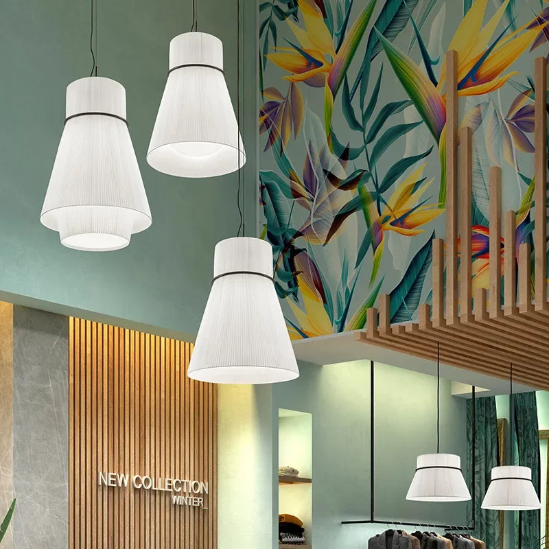Wabi-Sabi Fabric Pendant Lights – Modern Minimalist Dining Lamps