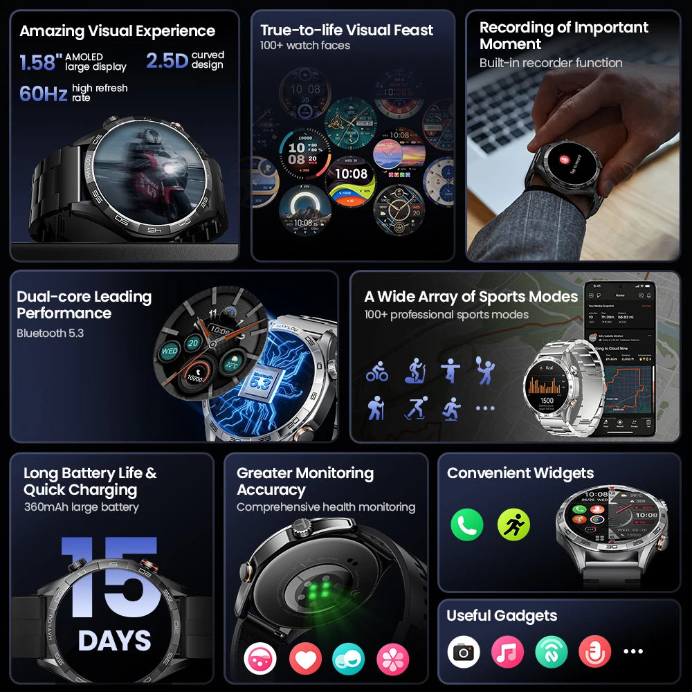Solar 5 Voice Calling Smartwatch – AMOLED Display