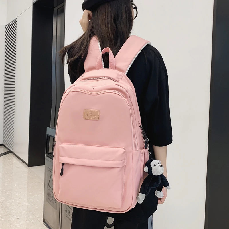 Fashion Waterproof Nylon Backpack – Schoolbag for Teens & Students