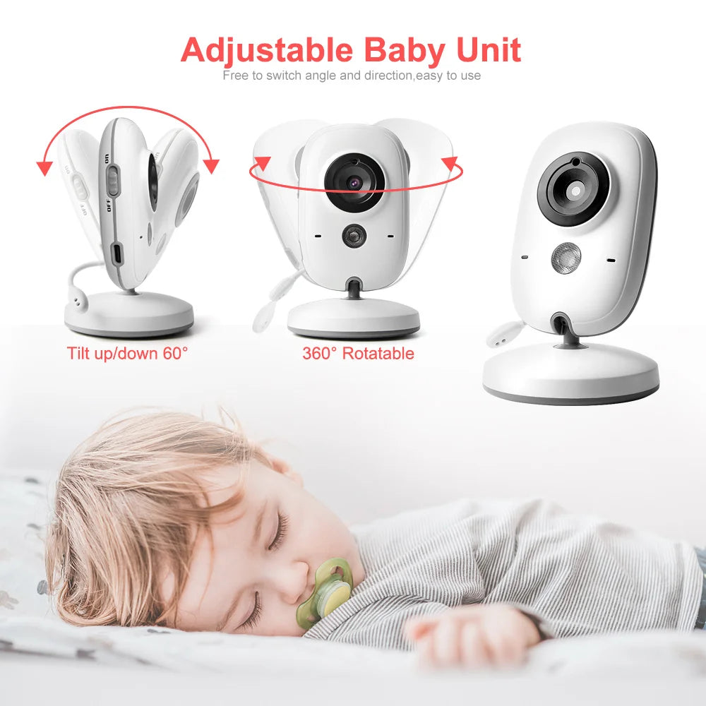 Wireless Video Baby Monitor – 3.2" LCD, Night Vision, 2-Way Talk