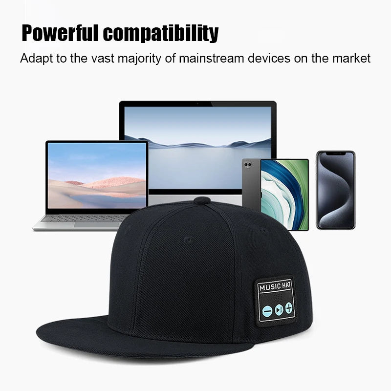 Bluetooth Music Hat with Wireless Headphones & Mic