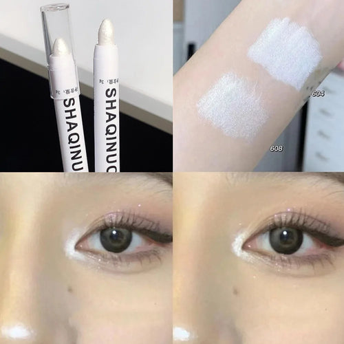 Matte Eyeshadow Stick & White Eyeliner–Shimmer Silver Highlighter Pen