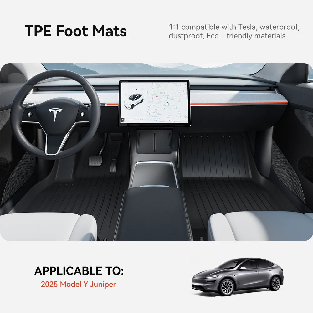 2025 Model Y Floor Mat Set – Waterproof TPE Trunk & Liner Mats
