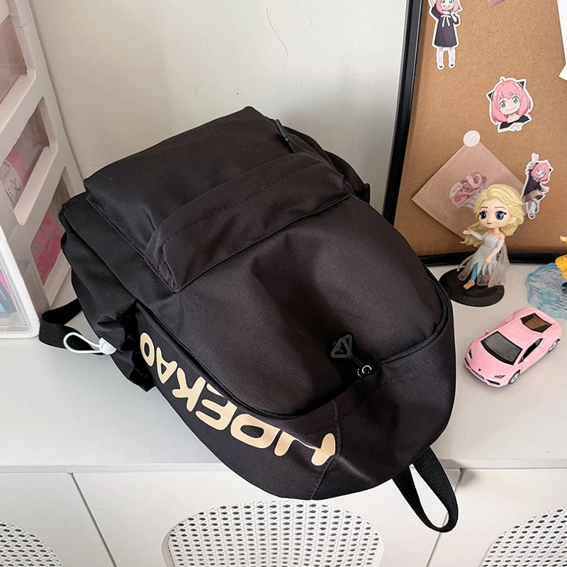 Women’s Waterproof Nylon Backpack – Simple School & Travel Bag