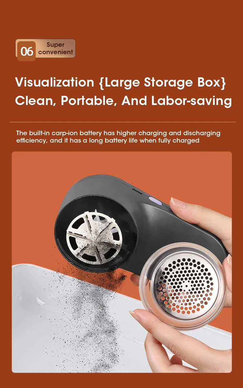 Electric Lint Remover with LED Display – USB Rechargeable Fabric Shaver