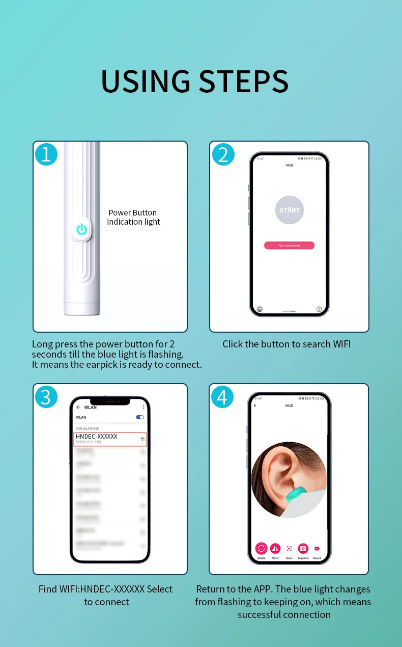Smart Visual Ear Cleaner with Camera & LED Light for Ear Wax Removal