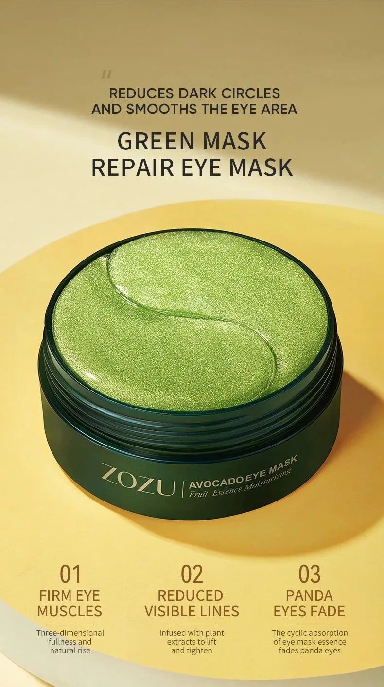 Avocado & Gold Eye Mask Patches – Anti-Wrinkle & Dark Circles