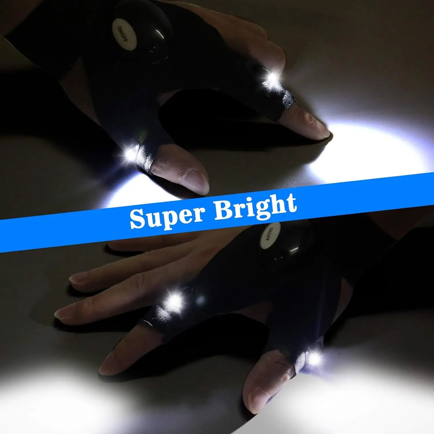 LED Half Finger Gloves – Waterproof Fingerless Gloves for Outdoor Activities
