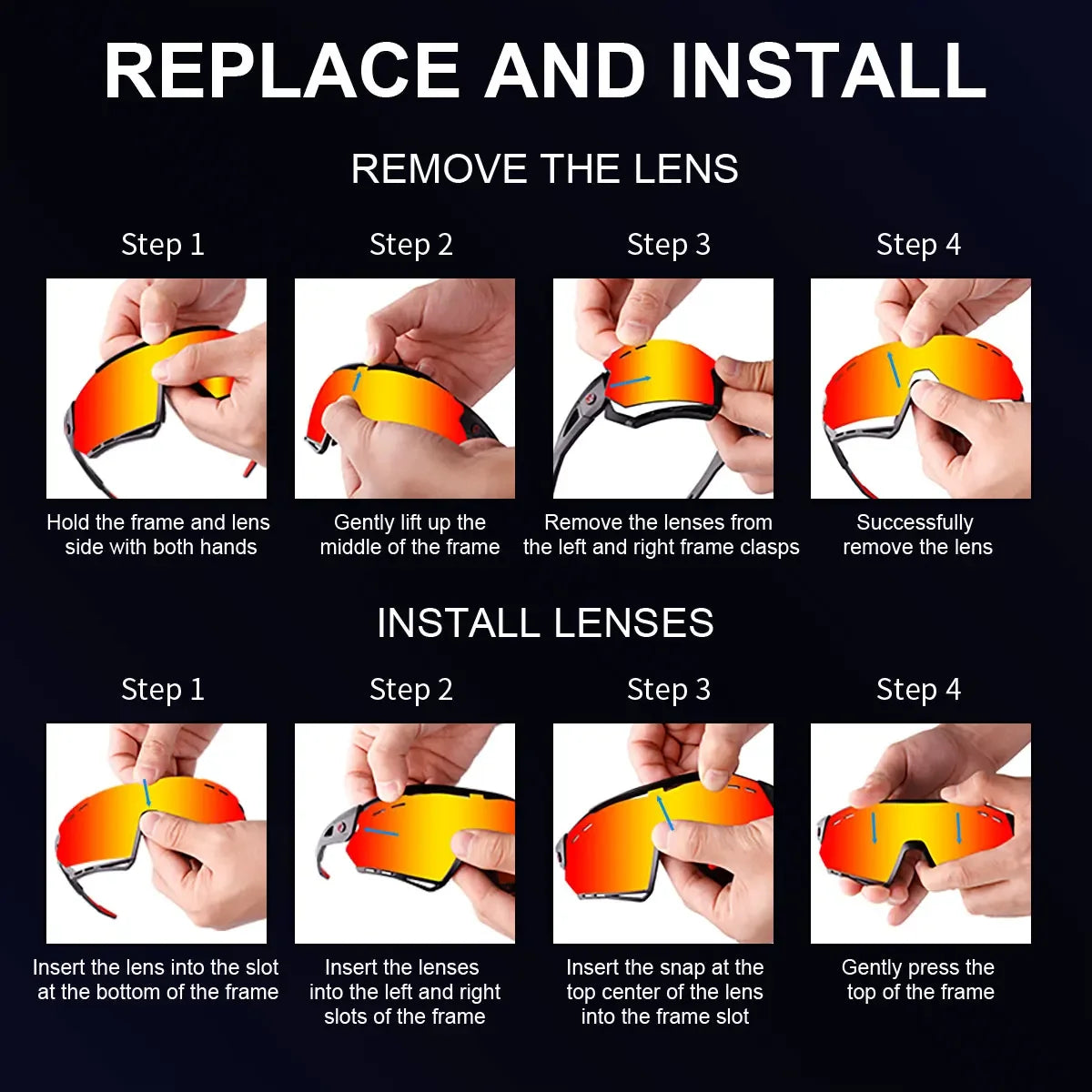 5-Lens Polarized Cycling Glasses – UV Protection Sports Eyewear