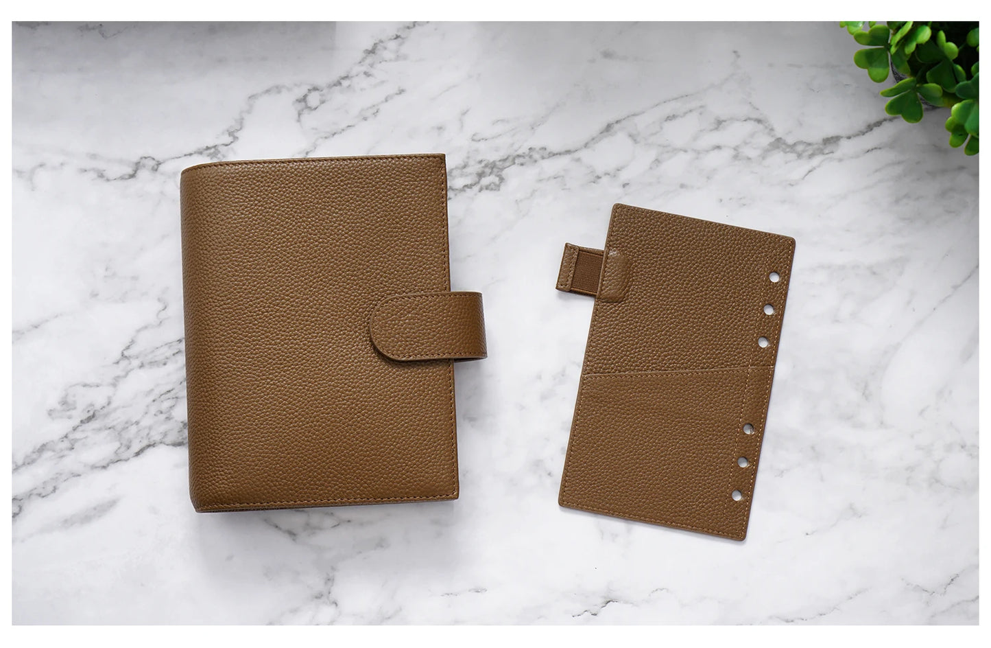 Personal Size Planner – 30mm Rings, Genuine Pebbled Grain Leather