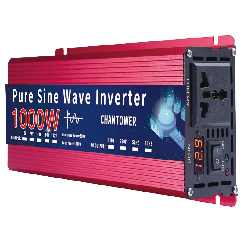 Pure Sine Wave Inverter DC to AC – 12V/24V to 110V/220V 2000–5000W