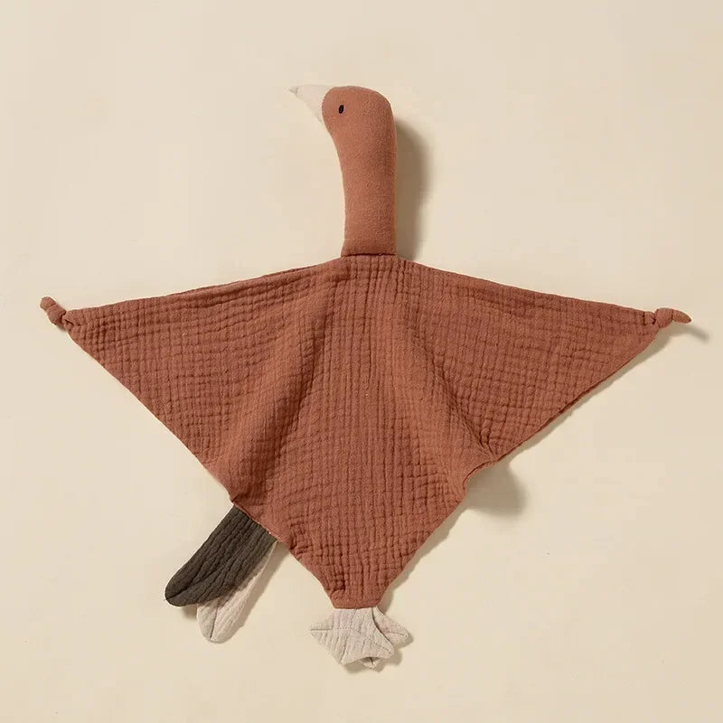 Cartmela Pure Cotton Baby Bib with Plush Goose