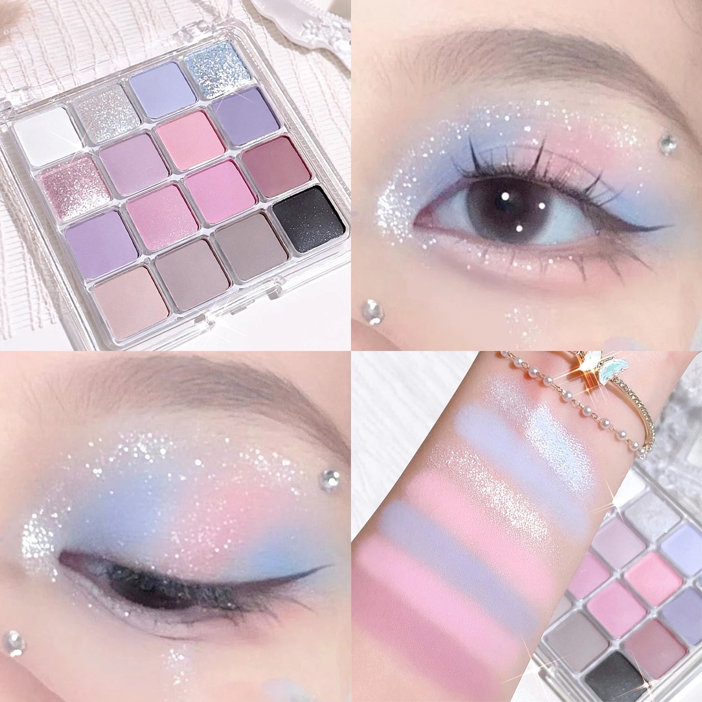 16-Color Sunset Magic Eyeshadow Palette – Matte & Pearl Earth Tones