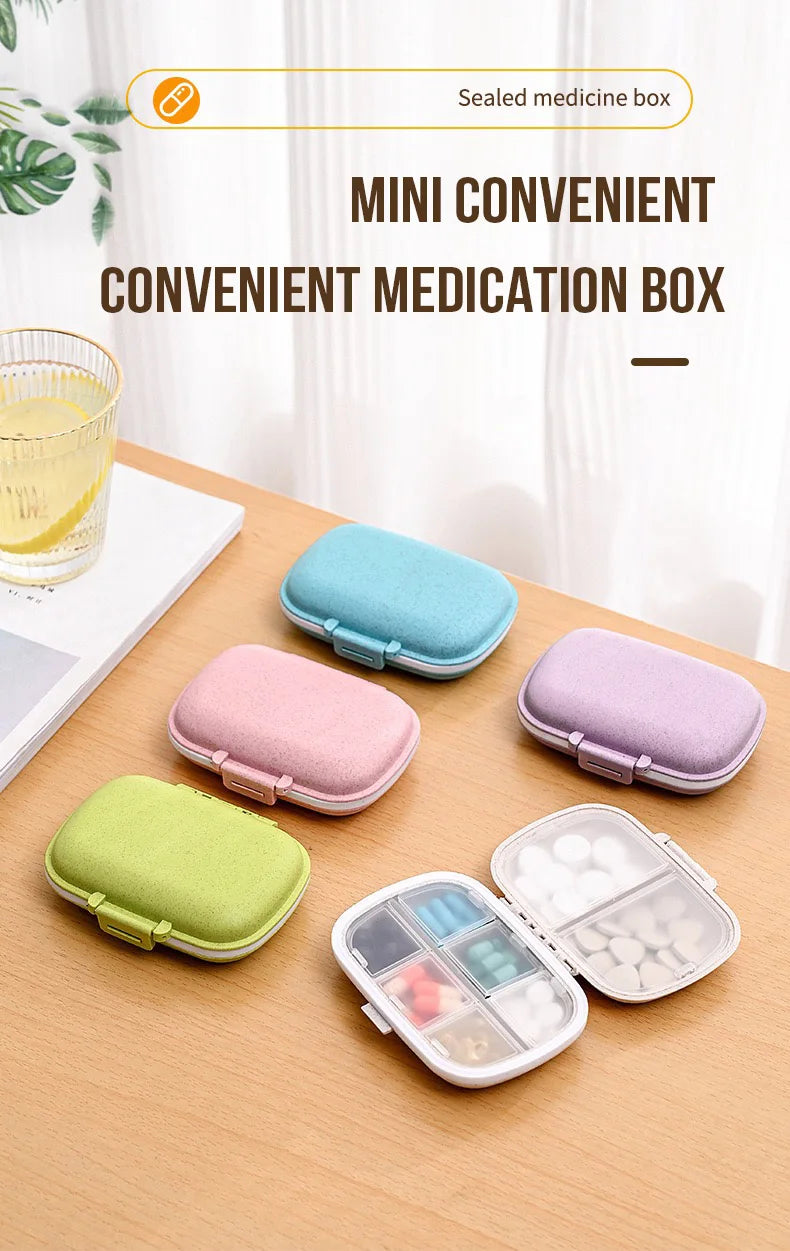 8-Grid Pill Organizer Box – Travel Medicine Storage with Seal Ring