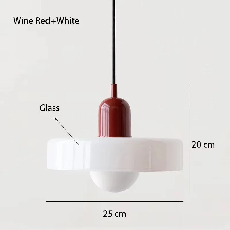 Nordic Retro Glass Pendant Lamp – E27 LED Indoor Chandelier