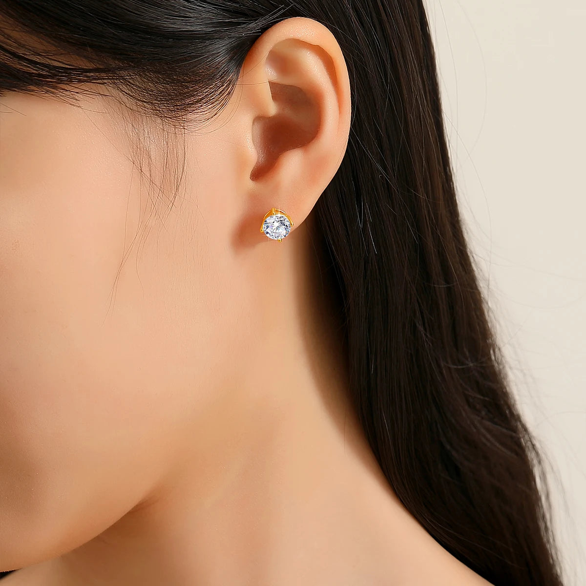 18K Real Gold Earrings with Moissanite Diamonds – Luxurious Gift
