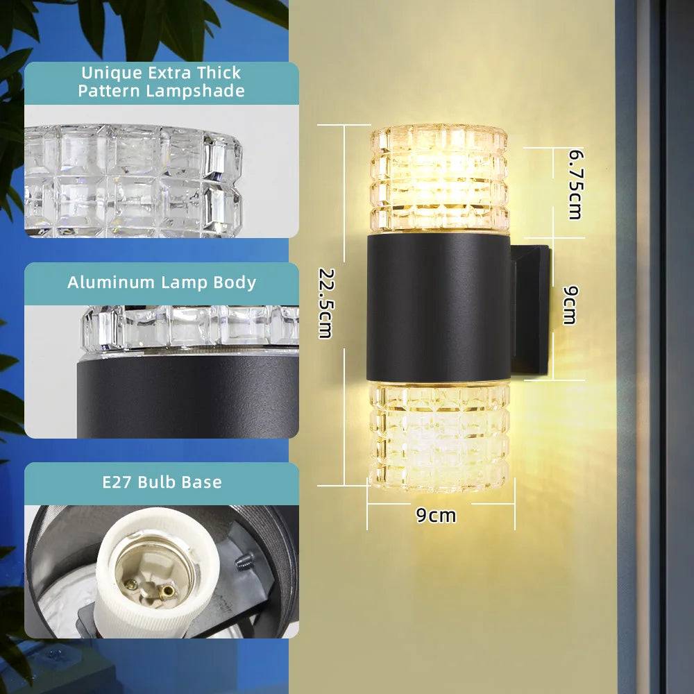 Outdoor Waterproof Street Wall Light – LED E27 Bulb Fixture