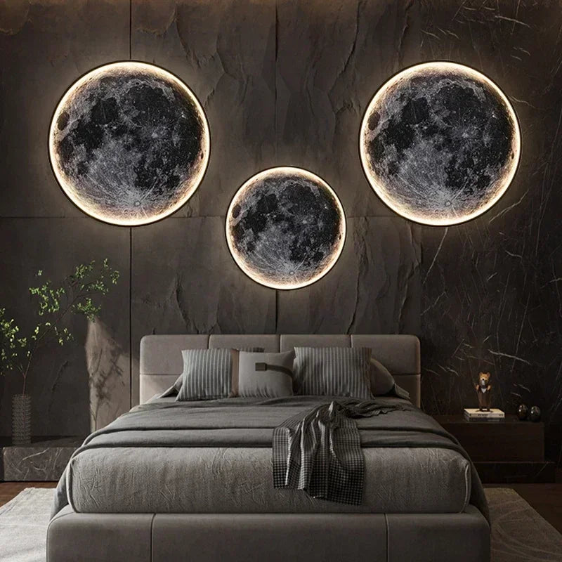 Modern 3D Moon LED Wall Lamp – Bedroom & Living Room Light