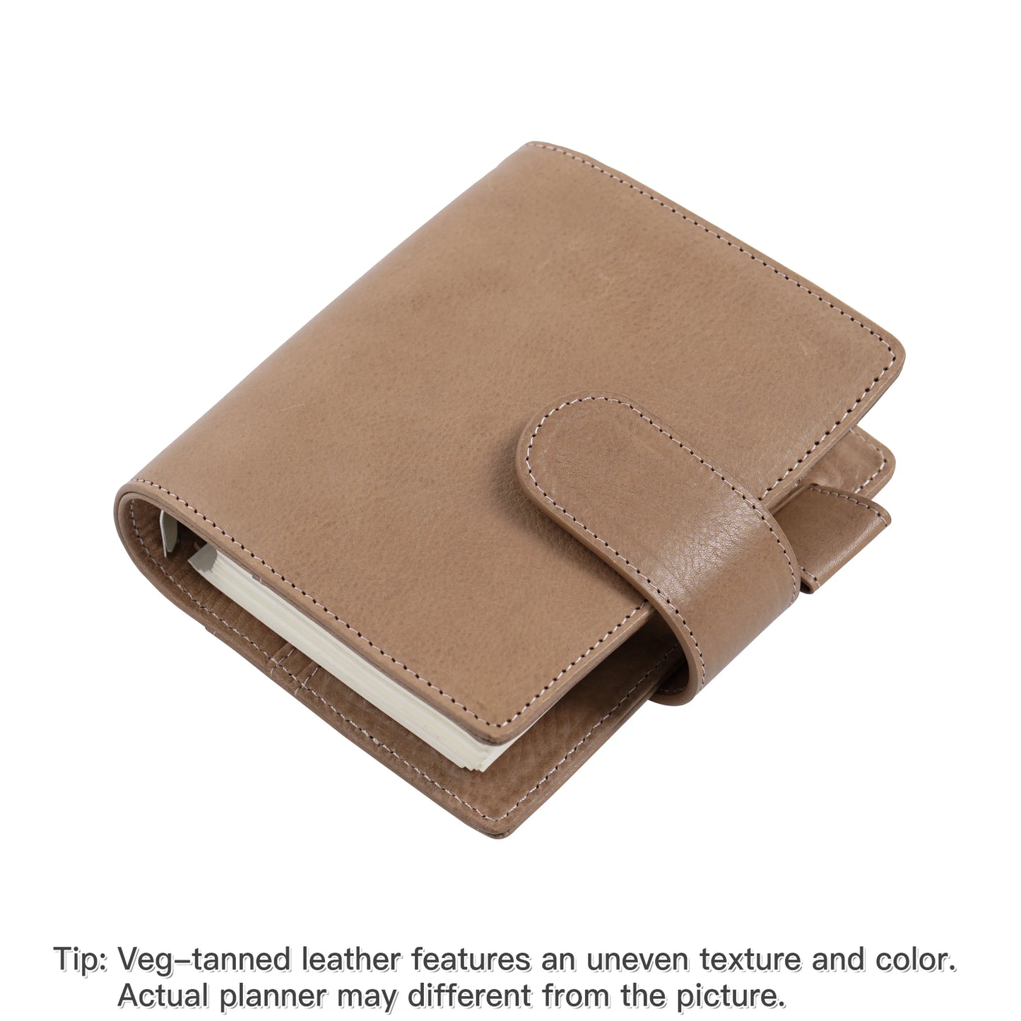 Pocket/A7 Ring Planner – 25mm Vegetable Tanned Leather Organizer