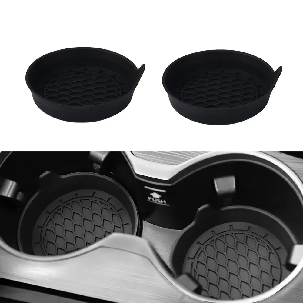 2/4pcs Silicone Car Cup Holder Coasters – Non-Slip & Universal Fit