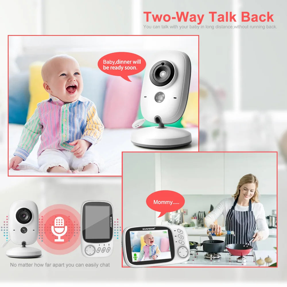 Wireless Video Baby Monitor – 3.2" LCD, Night Vision, 2-Way Talk