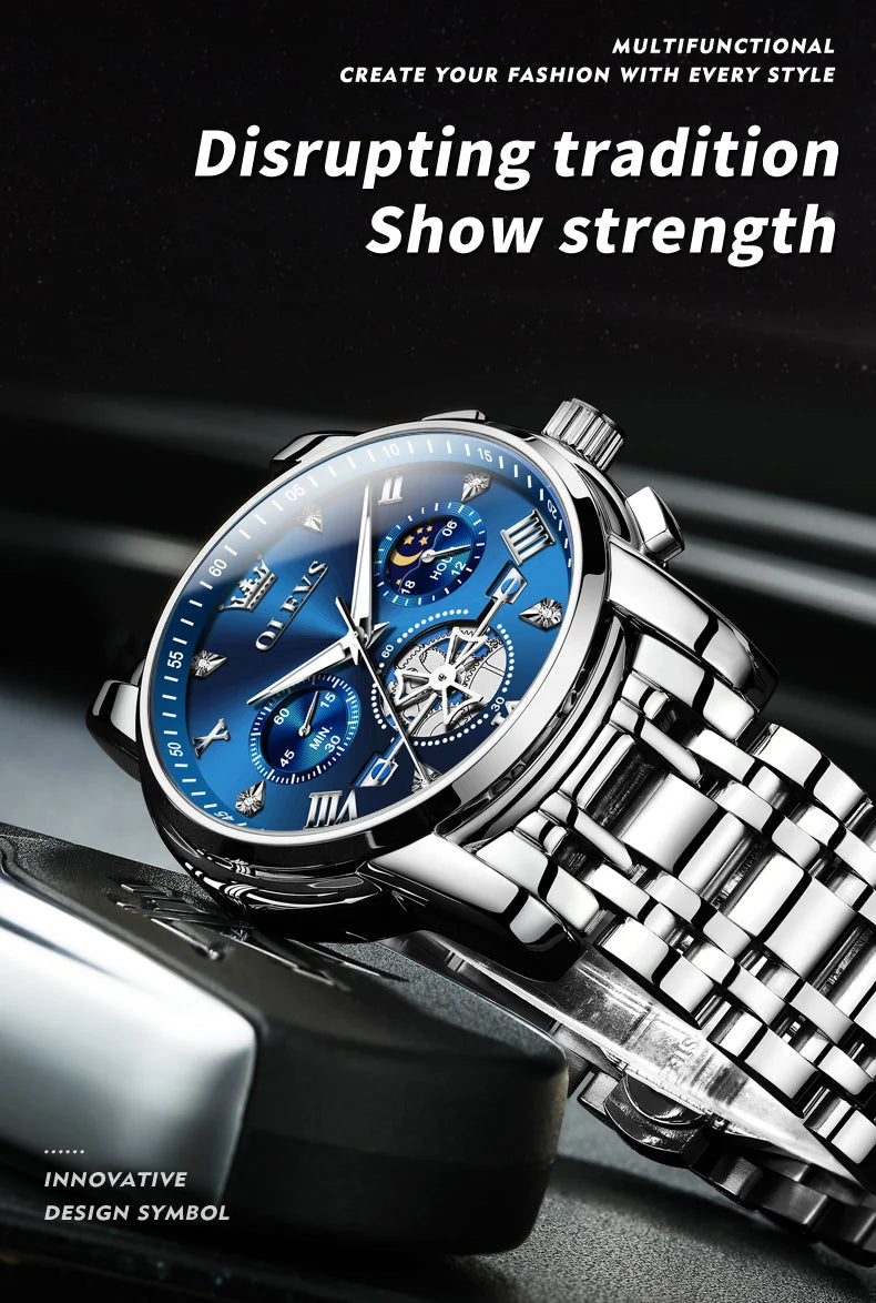Cartmela 2856 Men’s Quartz Watch – Skeleton Flywheel Chronograph