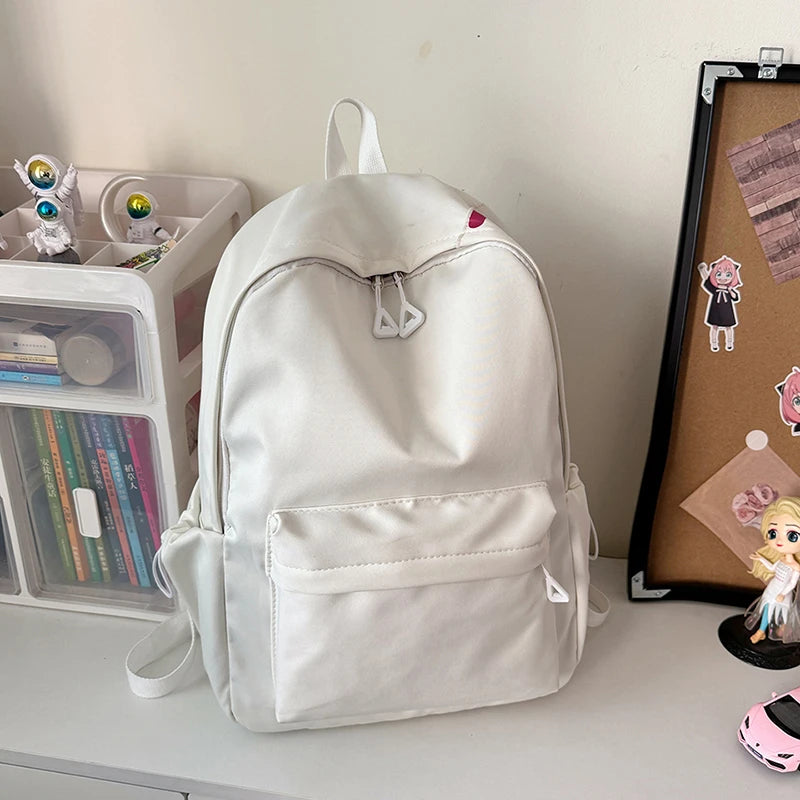 Women’s Waterproof Nylon Backpack – Simple School & Travel Bag