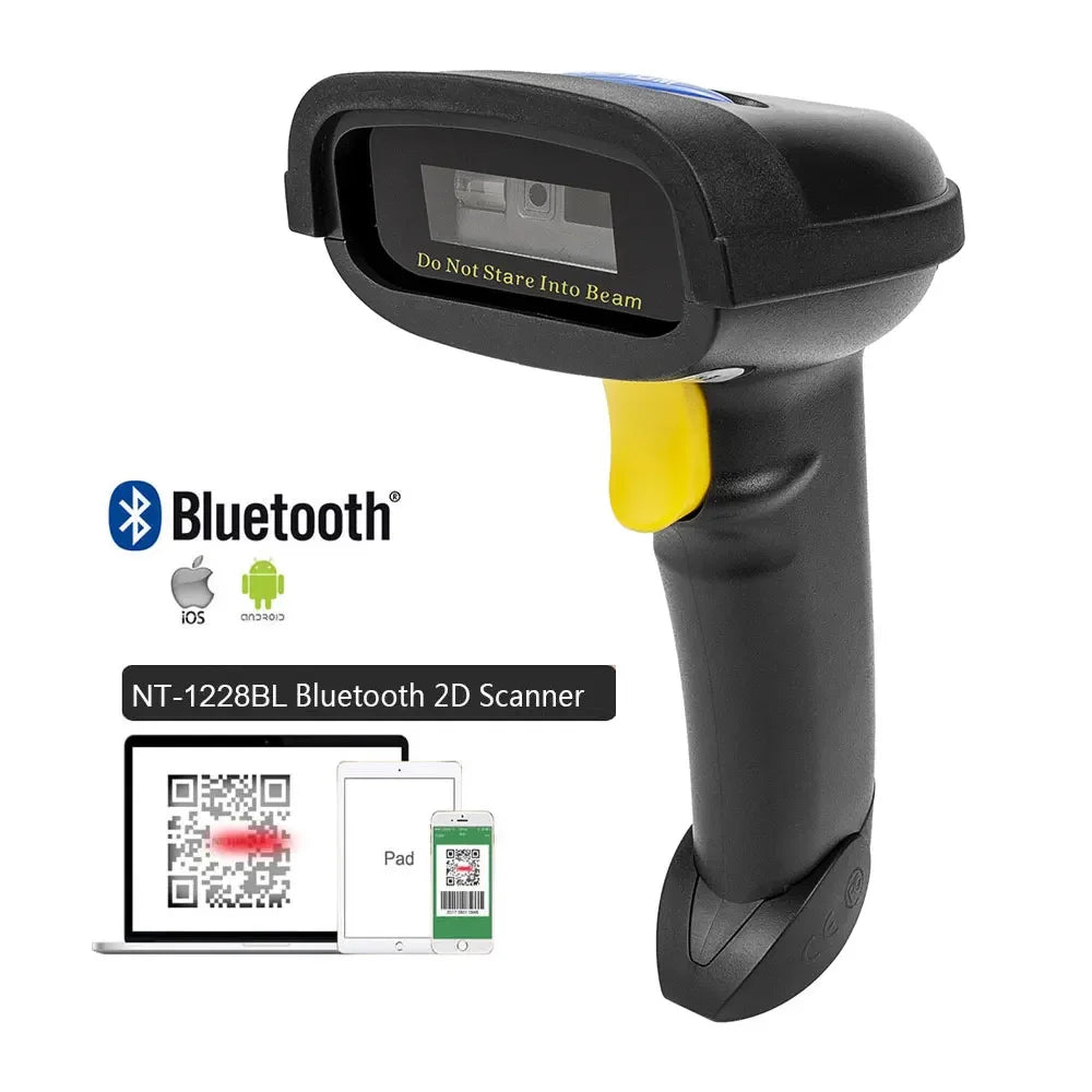 Wireless Handheld Barcode Scanner & Bluetooth 1D/2D QR Reader