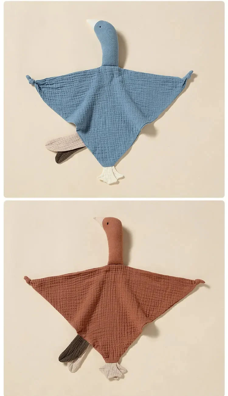 Cartmela Pure Cotton Baby Bib with Plush Goose