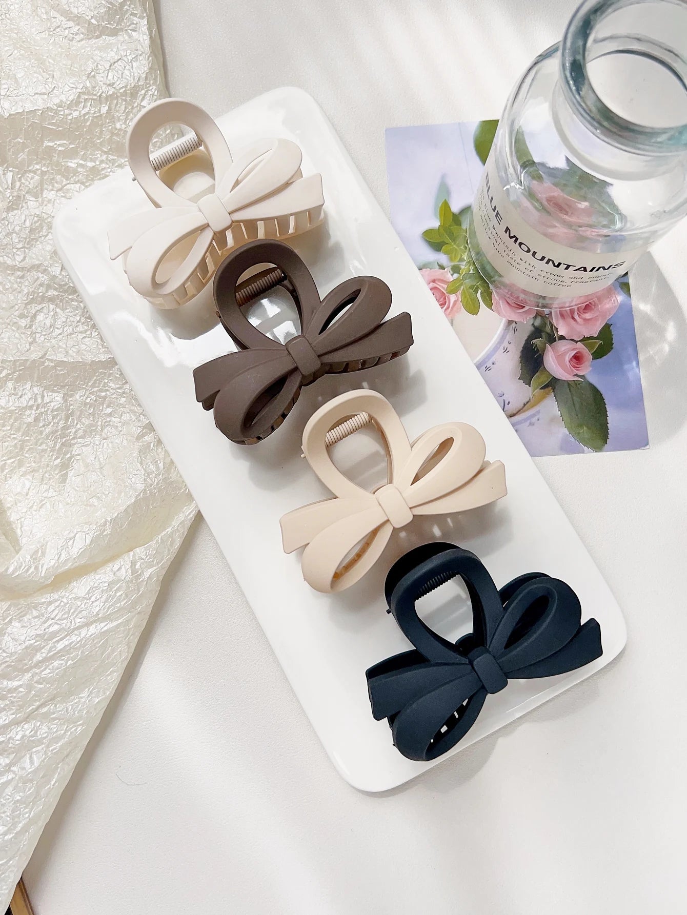 2 Pcs Marble Flower Hair Claw Clips – Cute Beach Hair Accessories