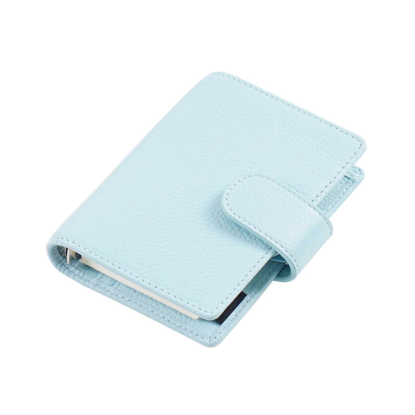 A8 / M5 Mini Rings Planner – Pebbled Grain Cowhide Leather Organizer