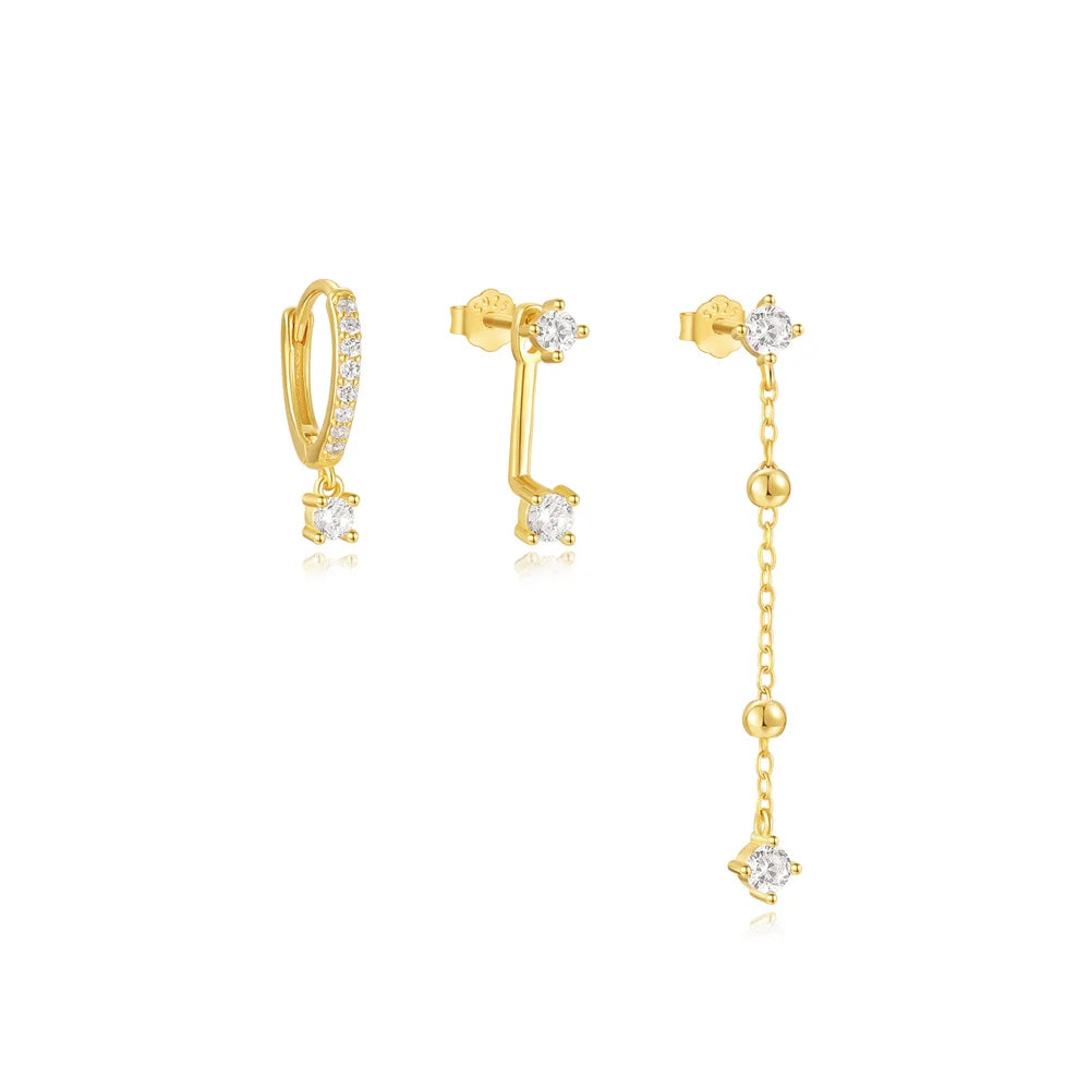 925 Sterling Silver Earring Set – Waterdrop, Flower & Pearl Trio