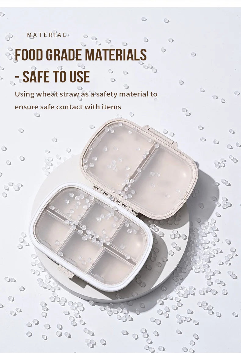 8-Grid Pill Organizer Box – Travel Medicine Storage with Seal Ring