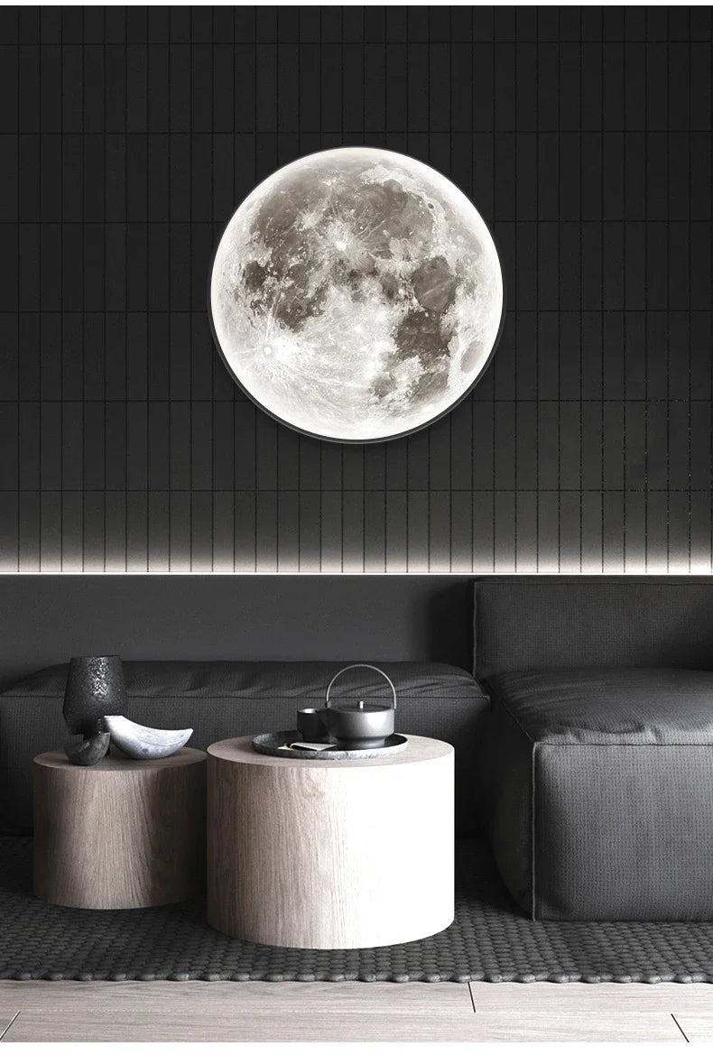 Modern 3D Moon LED Wall Lamp – Bedroom & Living Room Light