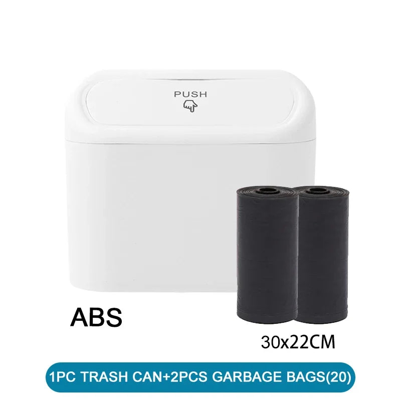 Leak-Proof Car Trash Can with Lid & 60 Garbage Bags – Mini Bin