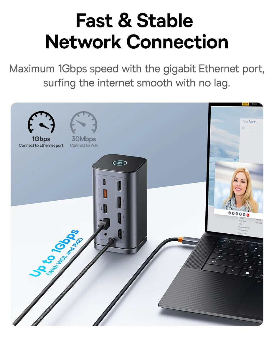 USB-C 11-in-1 Hub – 4K HDMI, DP Triple Display, 100W PD Dock