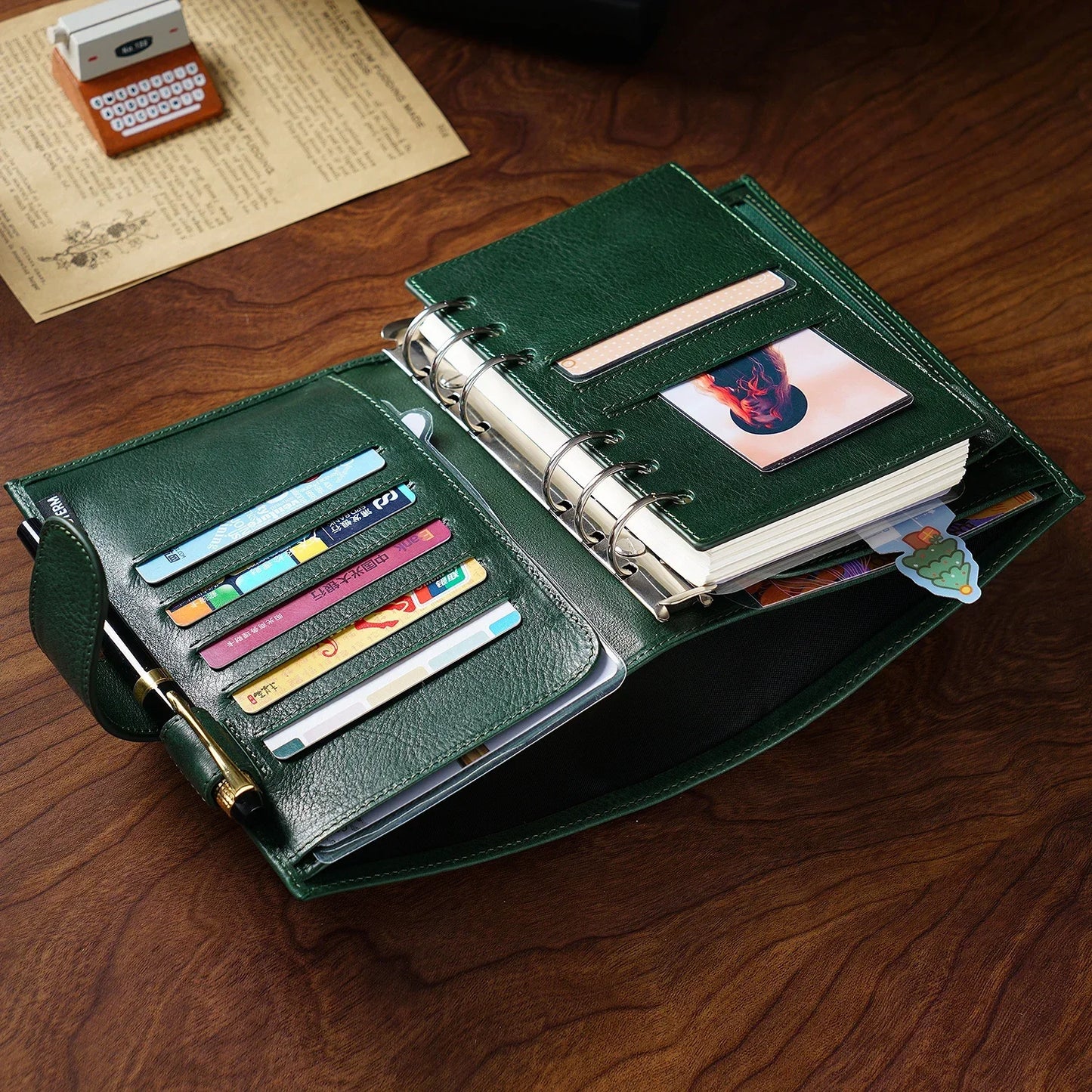 Full Grain Leather Planner with Rings – Personal Size Organizer