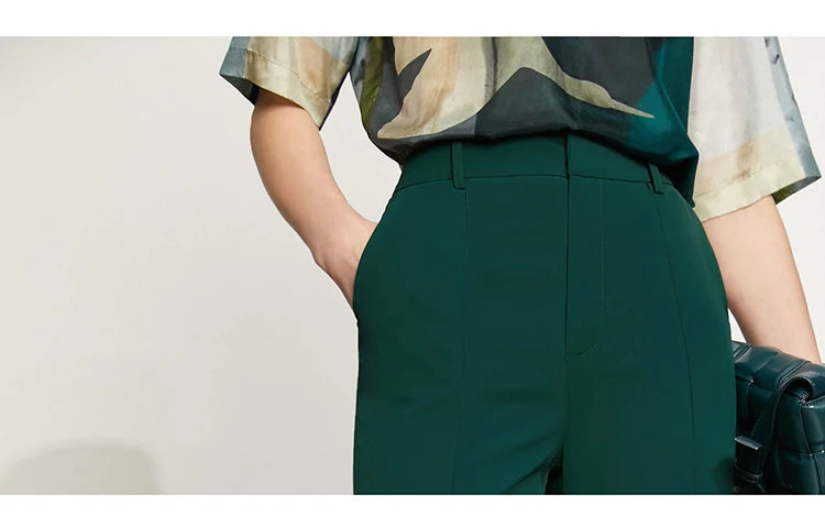 Women’s Wide Leg Chiffon Pants – High Waist Loose Office Trousers