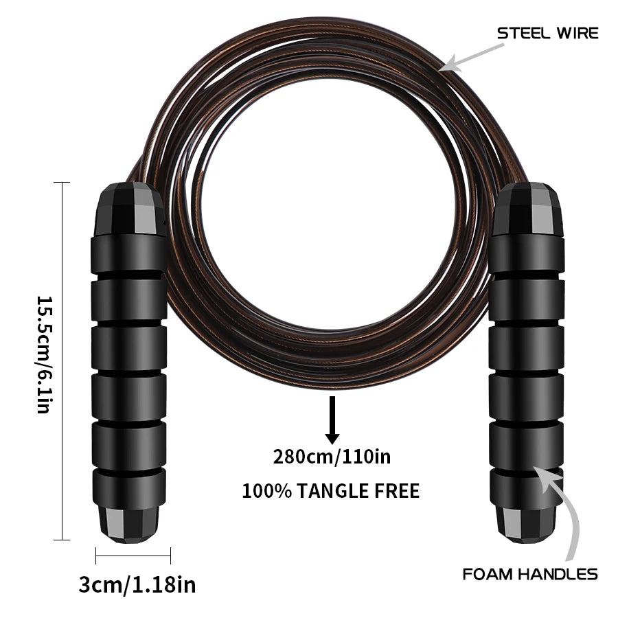 Adjustable Steel Wire Jump Rope for Speed & Fitness Training