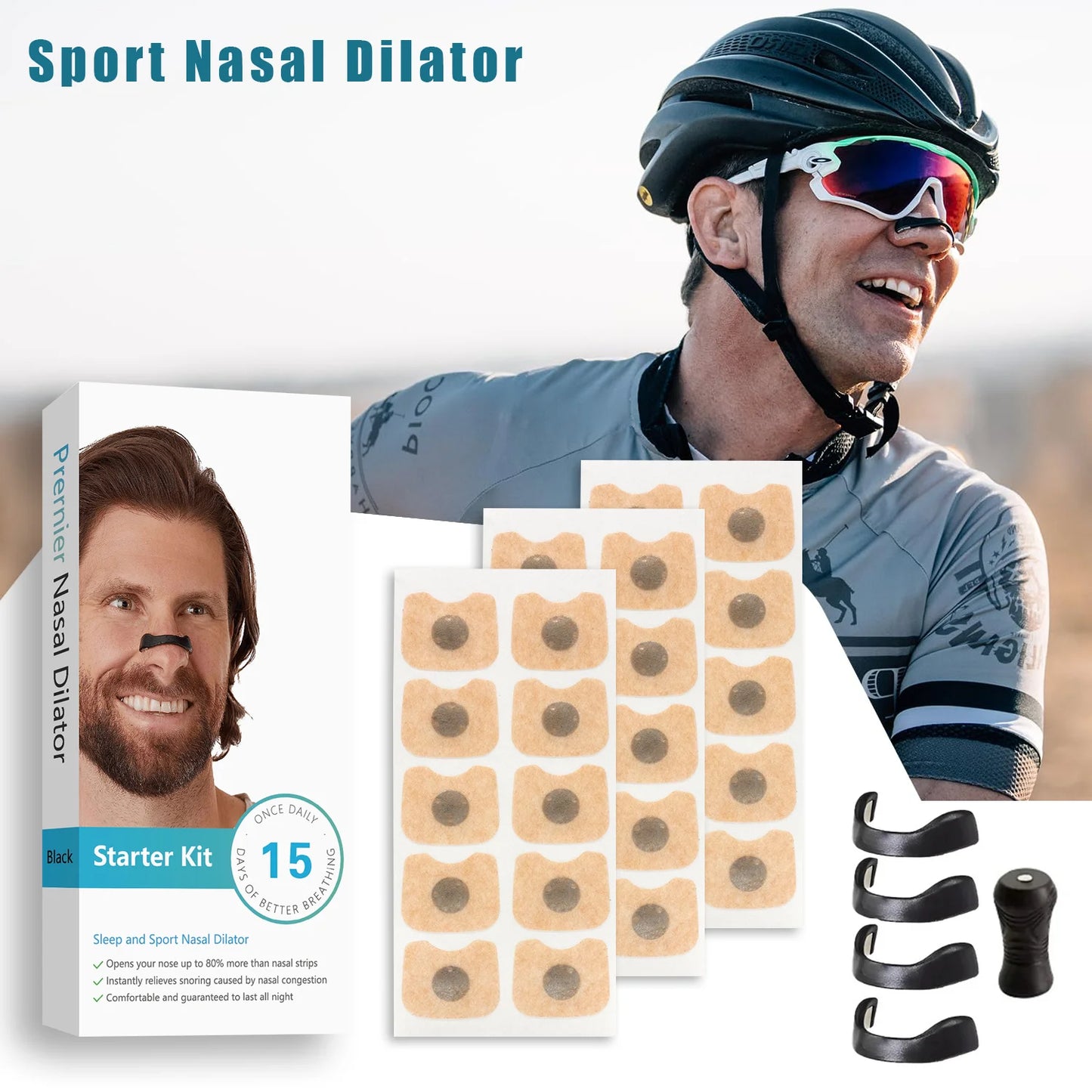 15 Pairs Magnetic Nasal Breathing Dilators Kit