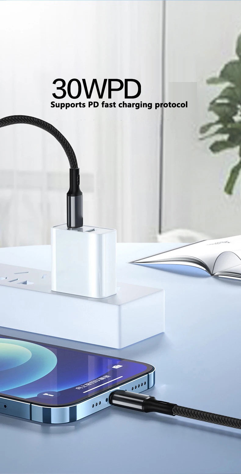 PD 30W USB-C Fast Charging Cable for iPhone – Durable & Quick