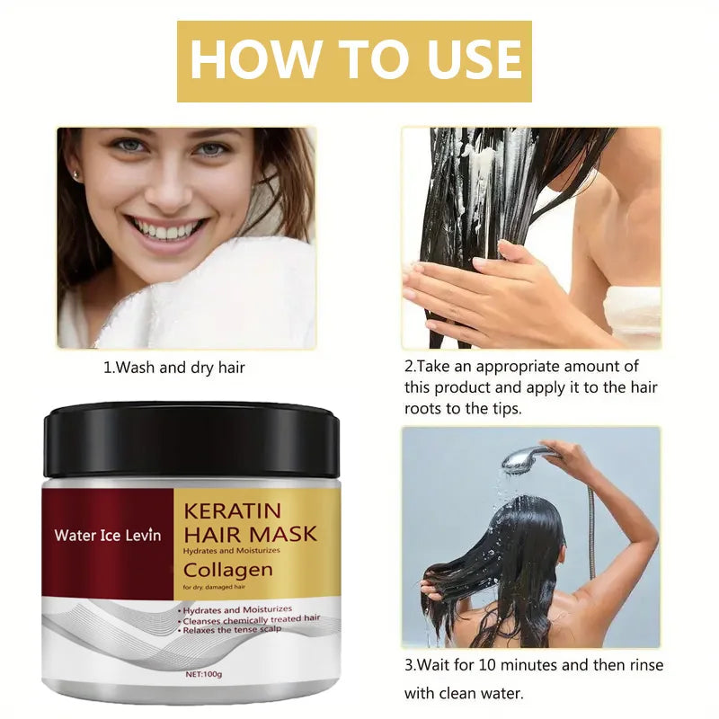 Collagen & Keratin Hair Mask – Repair, Moisturize, Control Frizz