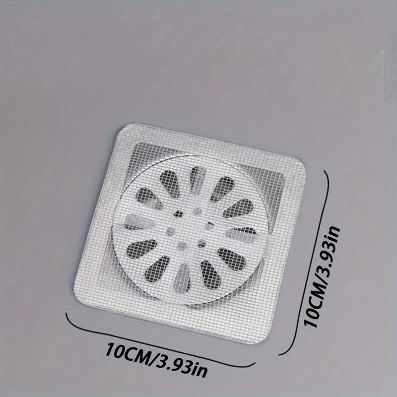 Disposable Shower Drain Hair Catchers – Mesh Stickers for Bathroom