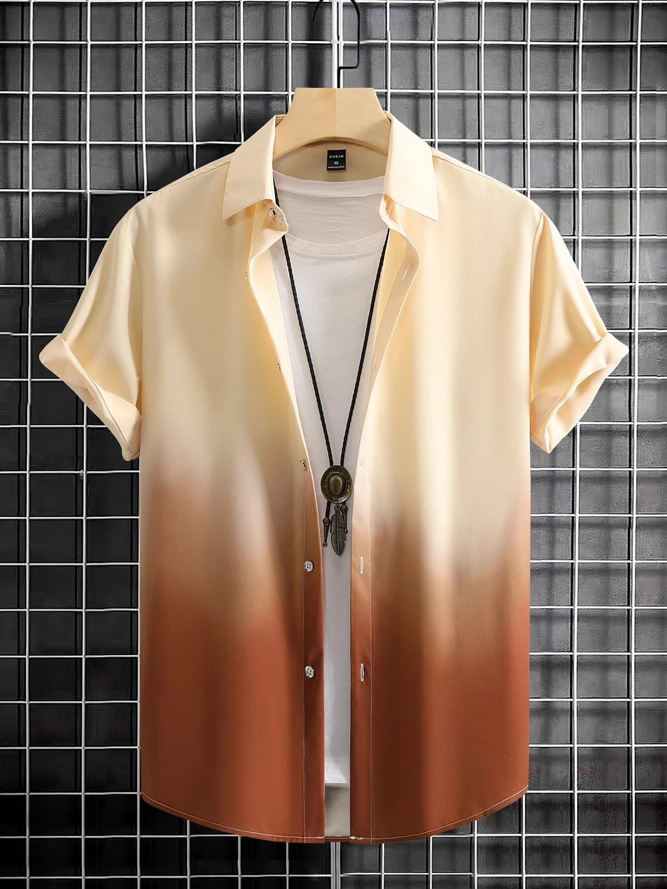 Men’s 3D Graphic Print Shirt – Gradient Short Sleeve Summer Top