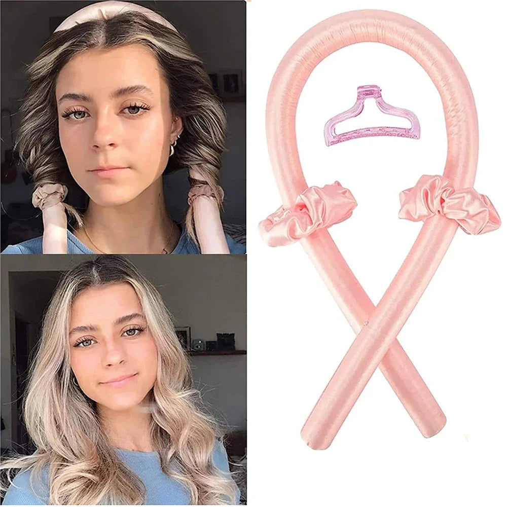 Silk Heatless Curling Rod – No-Heat Ribbon Hair Roller Headband